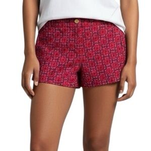 TORY BURCH Bryt Red and Pink Plaid Shorts